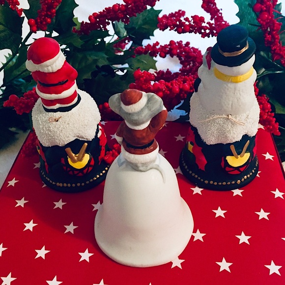 🎄Vintage Christmas Bells Santa, Snowman & Mouse🎄 - Picture 10 of 13